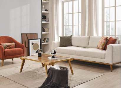 3 + 1 seater sofa set design furniture 2-piece beige couches sofa textile